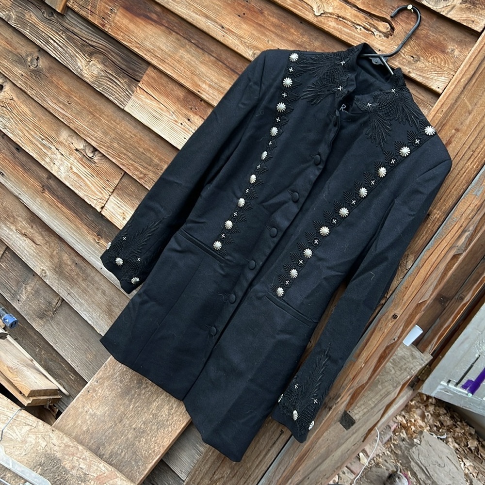Vintage Ren Ellis Western-Style Embroidered Black Jacket - Picture 3 of 13